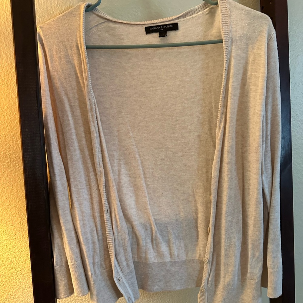 Banana Republic Women's Light Gray Cardigan